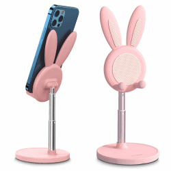 OATSBASF Niedlicher Hase Handy Ständer, verstellbare Tisch Handy Halterung, kompatibel mit iPhone, Kindle, iPad, Schalter, Tablets, Allen Telefonen (Schönes Rosa)