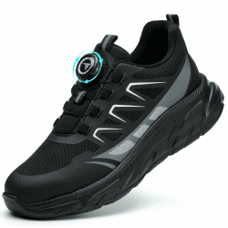 RASEARY Sicherheitsschuhe Arbeitsschuhe Herren Damen Bequem Stahlkappenschuhe Leicht Atmungsaktiv Industrielle Arbeitsschuhe mit Drehschnallen Schnürsenkeln