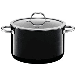 Silit Passion Black Kochtopf hoch 24cm, Glasdeckel, Fleischtopf 6,4l, Silargan Funktionskeramik, Topf Induktion, schwarz