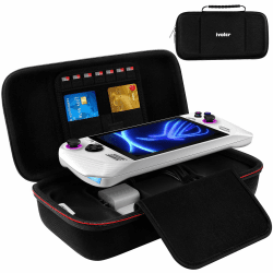ivoler Tasche Kompatibel mit ASUS ROG Ally X / ASUS ROG Ally, Portable Protective Hard Shell Tragetasche Hülle mit Speicherplatz für spielkonsole, halten 7 Spielkarten und anderes Zubehör - Schwarzz
