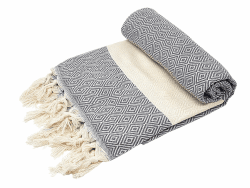 Stefano Ferrante ELMAS Hamamtuch Saunatuch Pestemal Fouta Strandtuch Badetuch Handtuch Baumwolle Backpacker 100x180 cm (Anthrazit)