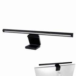 REV Klemmlampe - 39cm Monitor Lampe mit Akku, klemmbar, 120lm, 3 Farben, schwarz