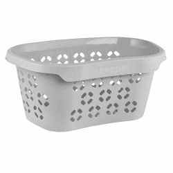 keeeper Wäschekorb mit Hüftstütze, Luftdurchlässiges Dekor, 30,5 l, Anton, Nordic Grey