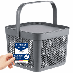 uandu Aufbewahrungskorb mit Deckel 5L, Aufbewahrungsbox Klein, Korb für Spielzeug, Wäschekorb, Regal Korb, Vorratskorb, Badezimmer Aufbewahrung & Organisation, Osterkörbchen, Aufbewahrungsboxen