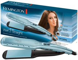 Remington Glätteisen breit Wet2Straight(für Nass-und Trockenanwendung-zum Trocknen & Glätten der Haare, Hitzeaktivierten Anti-Frizz-Mikrowirkstoffe), LCD-Display, 140-230°C, Haarglätter S7350, Türkis