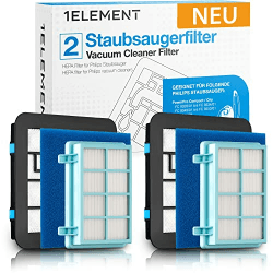 2 Filter für Philips PowerPro Compact, PowerPro City & PowerPro Active Staubsauger – Ersetzt FC8010/02 für [FC9331, FC9332, FC9333, FC9555, FC9556, – 2 Einlagefilter gegen Feinstaub