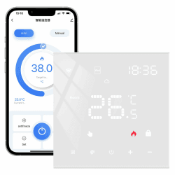 MIUCDA Tuya Smart Thermostat für Wasser Fußbodenheizungen und Boiler WiFi Heizungsthermostat Digital Raumthermostat Kompatibel mit Alexa, Google Home, Weiß 3A