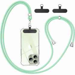 caslord Handykette Universal, Handy Lanyard, Geeignet für alle Smartphones mit 2 Stück Universelles Patch, Handyband mit jeder Hülle kombinierbar, Einstellbar und Abnehmbar -Grün