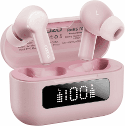 TOZO NC3 Kopfhörer Kabellos Bluetooth 5.3 Hybrid Active Noise Cancelling In-Ear Ohrhörer mit 6 Mikrofonen für klare Anrufe, 55 Std Spielzeit, LED-Anzeige, APP, IPX8 wasserdicht - Rosa