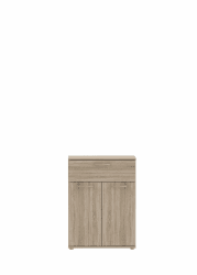 Forte NIKO Kommode mit 1 Schublade und 2 Türen, Holzwerkstoff, Sonoma Eiche, B x H x T: 59,9 x 81,7 x 28,9 cm