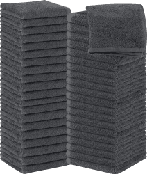 Utopia Towels - 60 Stück Seiftücher, 30x30 cm mit Aufhängeschlaufen, saugfähige Waschlappen zum Abwischen und Reinigen des Gesichts aus 100% Baumwolle (Grau)