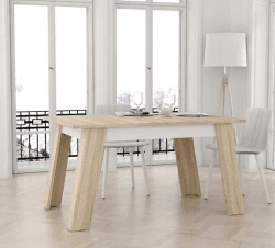 Forte Zumba Esstisch ausziehbar n/a, Holzwerkstoff, Sonoma Eiche/weiß, B x H x T: 140 x 75 x 90 cm
