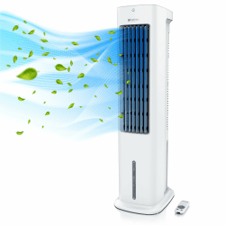 Brandson - Luftkühler mobil mit Wasserkühlung - Preisträger 2025 - Mobile Klimaanlage ohne Abluftschlauch - Luftbefeuchter Ventilator Standventilator - leise - Verdunstungskühler - 5L Wassertank