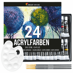 Zenacolor - Acrylfarben Set mit 24 Tuben x 12 ml