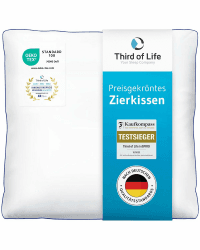 Kissen 40x40 inSPIRO, Kleines Zierkissen vom Gewinner des Innovationspreis Ergonomie, Weiche Kissenfüllung, Sofa-Kissen für Allergiker, Kuschelkissen, Dekokissen für Couch, Bett, 95° waschbar