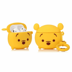 YIGEYI Silikon Hülle Kompatibel mit Airpods 1 & 2 Funny Cute 3D Cartoon Case Cover[3D-Cartoon Benutzerbild-Animationsserie] (Cute Winnie)