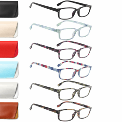 ZOECENT 6 Pack Lesebrille Herren Damen Blaulichtfilter Brille Federscharnier Computer Brillen Schwarz Lesebrillen