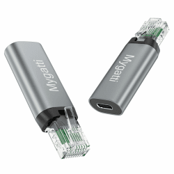 Mygatti USB C auf Ethernet Adapter(2PK,Gray),Typ-C Buchse auf RJ45 Stecker,tragbarer 1 Gbit/s USB C auf Netzwerk Konverter,unterstützt USB C-C und USB-A-C Kabel, kompatibel mit MacBook Pro, iPad Pro