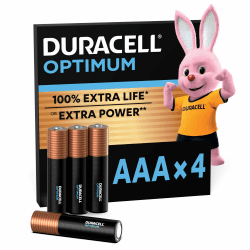 Duracell Optimum Batterien AAA, 4 Stück, bis zu 100 % Extra Power oder zusätzliche Leistung