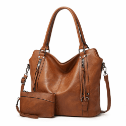 TANTOMI Handtasche Damen, Elegante Vintage Umhängetasche Groß, Weiche Schultertasche Set Damen Crossbody Shopper Tasche mit Abnehmbarem Schulterriemen