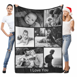 LNM Personalisierte Decke mit Foto, Personalisierte Decken, Personalisierte Kuscheldecke mit Foto, Personalisierte Foto Decke, Personalisierte Geschenke für Frauen Männer Mama Papa Freunde Haustier