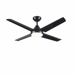 Newday Deckenventilator mit Beleuchtung und Fernbedienung Leise, 122cm Deckenventilator mit LED Licht Schwarz, Deckenleuchte mit Ventilator mit 4 Flügel für Schlafzimmer Wohnzimmer