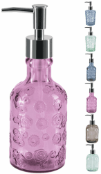 Spirella Seifenspender Carlita Glas Flüssigseifen-Spender 300ml Pink