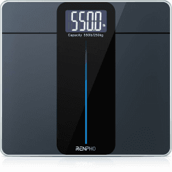 RENPHO Personenwaage Digital Testsieger 2024, Max 250 kg, Waage Personen mit extrem hoher Tragkraft, Großer Plattform, Großer LED-Anzeige, Höchste Genauigkeit bis 50g, 33 x 30 cm, Core 1L