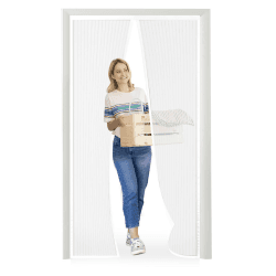 Fliegengitter Tür 85x210cm, Meet Beauty Fliegengitter Balkontür Weiß, Magnet Insektenschutz für Einfache Montage Ohne Bohren 85 x 210 cm Weiß