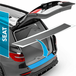 Auto Ladekantenschutz Folie für Seat Ateca 1 (I) KH7 I 2016-2024 - Stoßstangenschutz, Kratzschutz, Lackschutzfolie - Carbon Optik Selbstklebend