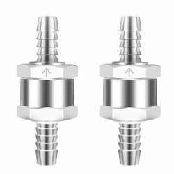 2 Stück Kraftstoff Rückschlagventil 8mm Aluminium Ventil Rückschlagventil Auto Vergaser für Benzin Dieselöl Pflanzenöl Wasser