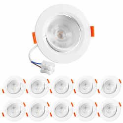 Vlio LED Einbaustrahler 230V Flach LED Spots 5W Bad Einbauleuchten Deckenspots Warmweiß 3000K Schwenkbar Einbauspots Deckenstrahler für Wohnzimmer Badezimmer Küche 10er Set