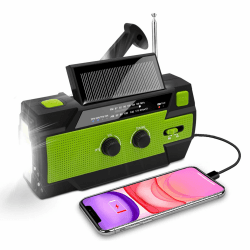 Nigecue Solar Radio, Tragbar Kurbelradio Dynamo Radio mit AM/FM, Eingebaute 4000mAh Wiederaufladbare Batterie, 4 Modi LED Taschenlampe, LED Leselampe mit Bewegungssensor, SOS-Alarm für Notfall Ourdoor
