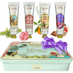 Muttertag Geschenkset Frauen 4 Handcreme Un Air D'Antan - Hübsche Metallbox - Shea Butter - Geschenke Für Mama - Beauty Set - Wellness Set Für Frauen - Französische Geschenke Für Frauen