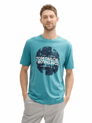 TOM TAILOR Herren Basic T-Shirt aus Baumwolle mit Print