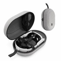 Syntech Groß Tragetasche Kompatibel mit Meta Quest 3S/Oculus Quest 3/2/Pro/Pico 4 Zubehör VR Headset mit Elite Strap, Touch Controllern und anderem, Hohe Kapazität für Lagerung und Reisen(Grau)