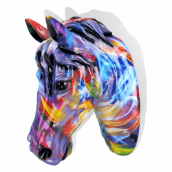 FLJZCZM Horse Head Wall Hanging Decor Large Horse Head Statue Resin Art Crafts Home Decorations Gifts for Mom Woman Friends