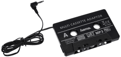 Hama KFZ-Kassettenadapter (Smartphones/MP3-/CD-Player/iPod/Tablets am Autoradio, Tape mit 3,5 mm Klinkenstecker) schwarz