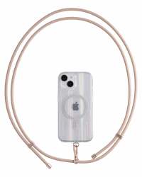 AHABIPERS Silikon Handykette Universal, Einstellbar Handy Kette für iPhone/Samsung und Alle Smartphones mit Universelles Patch, Handyband Zum Umhängen mit Meist Hülle Kombinierbar - Rosengold