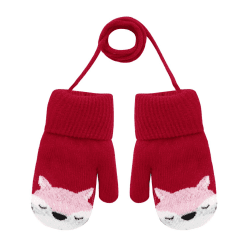 AfinderDE Unisex Baby Kinder Winter Warme Dicken Fäustlinge Handschuhe Doppel Strickhandschuhe Fingerlos Handschuhe Cold Weather Gloves mit Plüschefutter für 2-6 Jahren