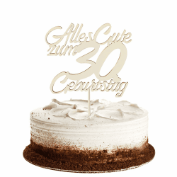 GoldRock Torten Deko 30 Geburtstag Mann Frau,Holz Tortendeko Geburtstag 30,Kuchendeko 30 Geburtstag Deko,Alles Gute zum Geburtstag 30,30. Geburtstag Männer Frauen Kuchen Deko,Cake Topper 30 Jahre