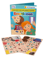 MAGNIKON Magnetspiel Emotionen 45 Magnete — Motorikspielzeug für die Beschäftigung bei der Autofahrt - Spiel für Unterwegs mit verschiedenen Magnetpuzzlen - Magnetbuch ab 3 Jahren