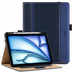 LUCMO Hülle für iPad Air 6. Generation 11 Zoll M2 / Air 5 / Air 4 10,9 Zoll, PU Leder Schutzhülle mit Ständer, Kartensteckplatz Tablet Schutzhülle für ipad Air 11 / Air 10,9 Zoll - Blau