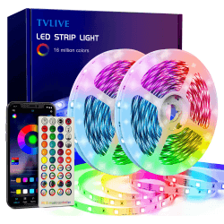 TVLIVE LED Strip, RGB LED Streifen 20M, LED Lichterkette mit Fernbedienung und APP, Musik Sync, Timer-Einstellung und Dimmbar Farbwechsel, LED Band für Zimmer, Schlafzimmer, Küche, Bar, Party Deko