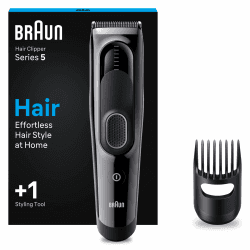 Braun Haarschneider Herren, Haarschneidemaschine Profi, Haare schneiden zu Hause, 9 Längeneinstellungen, 1 Kammaufsatz, 50 Min. NiMH-Akku Laufzeit, HC5310
