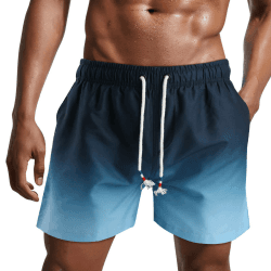 Danfiki Herren Badehose Schnelltrocknend Badeshorts Kurzen Strandhose Sporthose Schwimmhose mit Meshfutter L Navy Blau