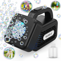 PANACARE Tragbare Automatischer Seifenblasenmaschine, Kinder Mini Blasenmaschine 5000+ Blasen pro Minute, Elektrisches Blasenspielzeug für Kinder/Hochzeit/Geburtstag/Party (P81728-Black)