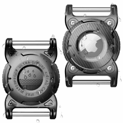 ONEONTA 2er Pack Airtag Hund | Airtag Anhänger Hund - Airtag Hülle Hund Wasserdicht für Airtag Hundehalsband mit Abnehmbarer Metallschlaufe, Robustes TPU, Leicht, Kompakte Größe, für 3cm Breite