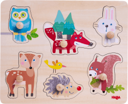 HABA 306542 - Greifpuzzle Waldtiere, Greifpuzzle ab 12 Monaten