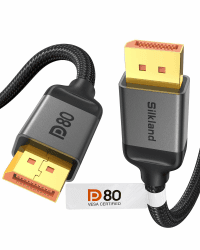 Silkland 80Gbps DisplayPort Kabel 2.1 2M [VESA-Zertifiziert] DP80, [8K@240Hz 4K@540Hz 360Hz 240Hz 180Hz] DP 2.1 Kabel 16K, HDR10 FreeSync G-Sync UHBR20 für PC, Gaming-Monitor, 5090 7900XTX - S1334